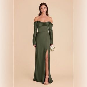 Birdy Grey Maya Dress Matte Satin Olive